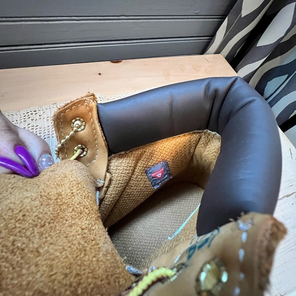 Timberland 6-Inch Premium Size 3M Boot Kids Wheat Leather Lace-up Waterproof - Picture 4 of 9